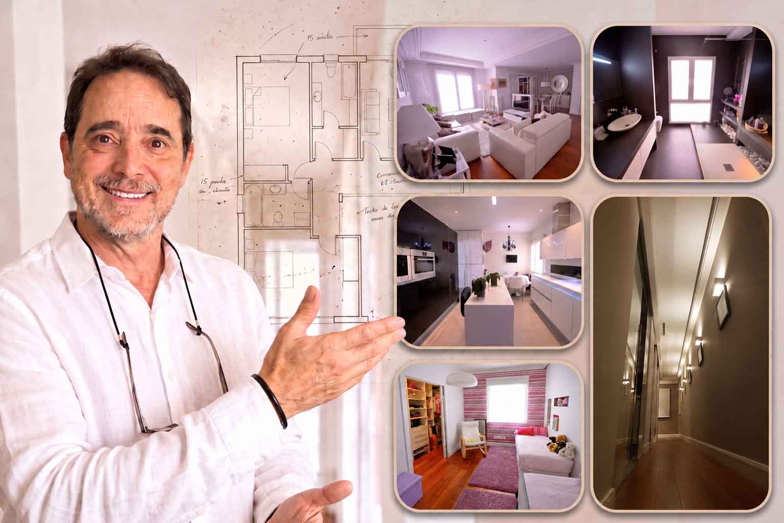 Volvemos a una reforma en la calle Goya 15 años después: evolución del salón, cocina, baño y pasillo de la vivienda en Madrid.