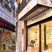 Imagen del antes y el después de la reforma del local en la calle Atocha, que antes era una juguetería y ahora es una exclusiva tienda de piedras minerales y joyería natural de la cadena Vives de la Cortada.